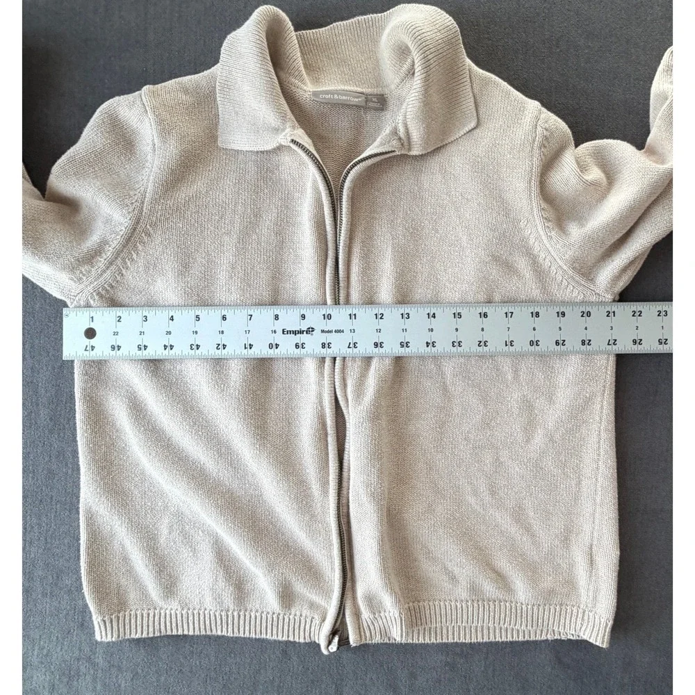 Croft and Barrow Zip Sweater Womens XL Beige Minimalist Normcore Capsule Neutral - Picture 7 of 9